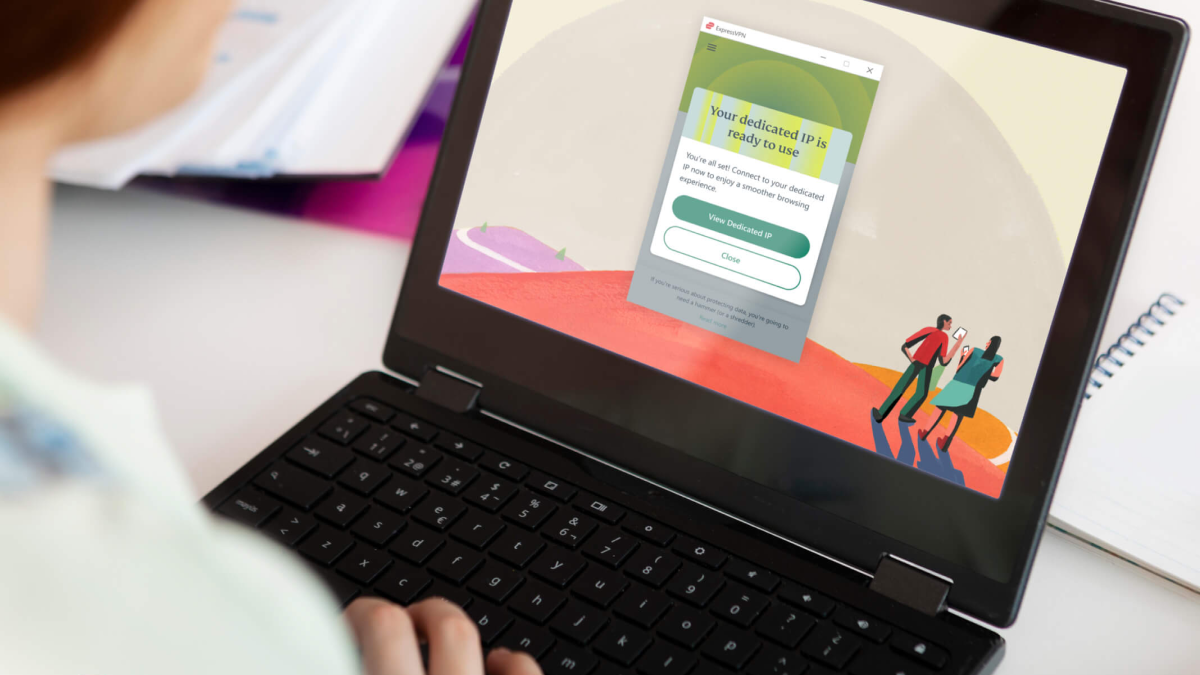 ノートパソコンに表示されたVPN接続ポップアップ